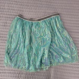 Crewcuts Sparkling Teal Sequin Mini Skirt